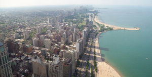 Did anyone know that Chicago has fantastic beaches? Now you do. (Credit: kilroyart)