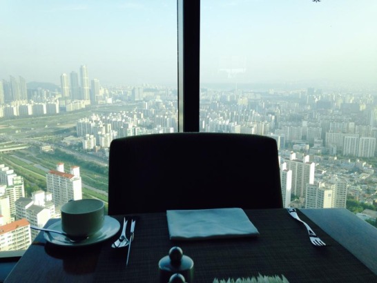 I will admit, a free huge breakfast on the 40th floor overlooking Seoul is pretty nice though.