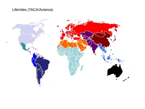 TACA and Avianca, by contrast, have a huge European region including all of Russia